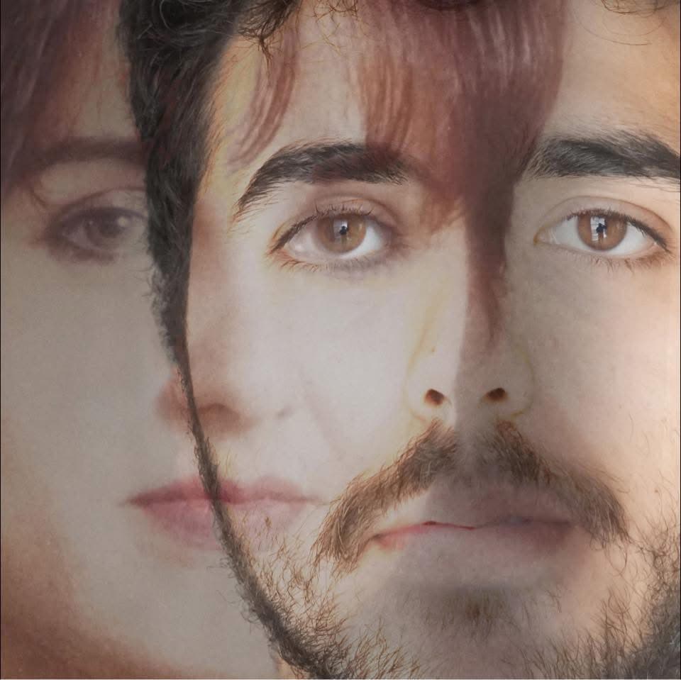 Holding Water: a double exposure of Fadi Murad’s face merged with a woman’s face.